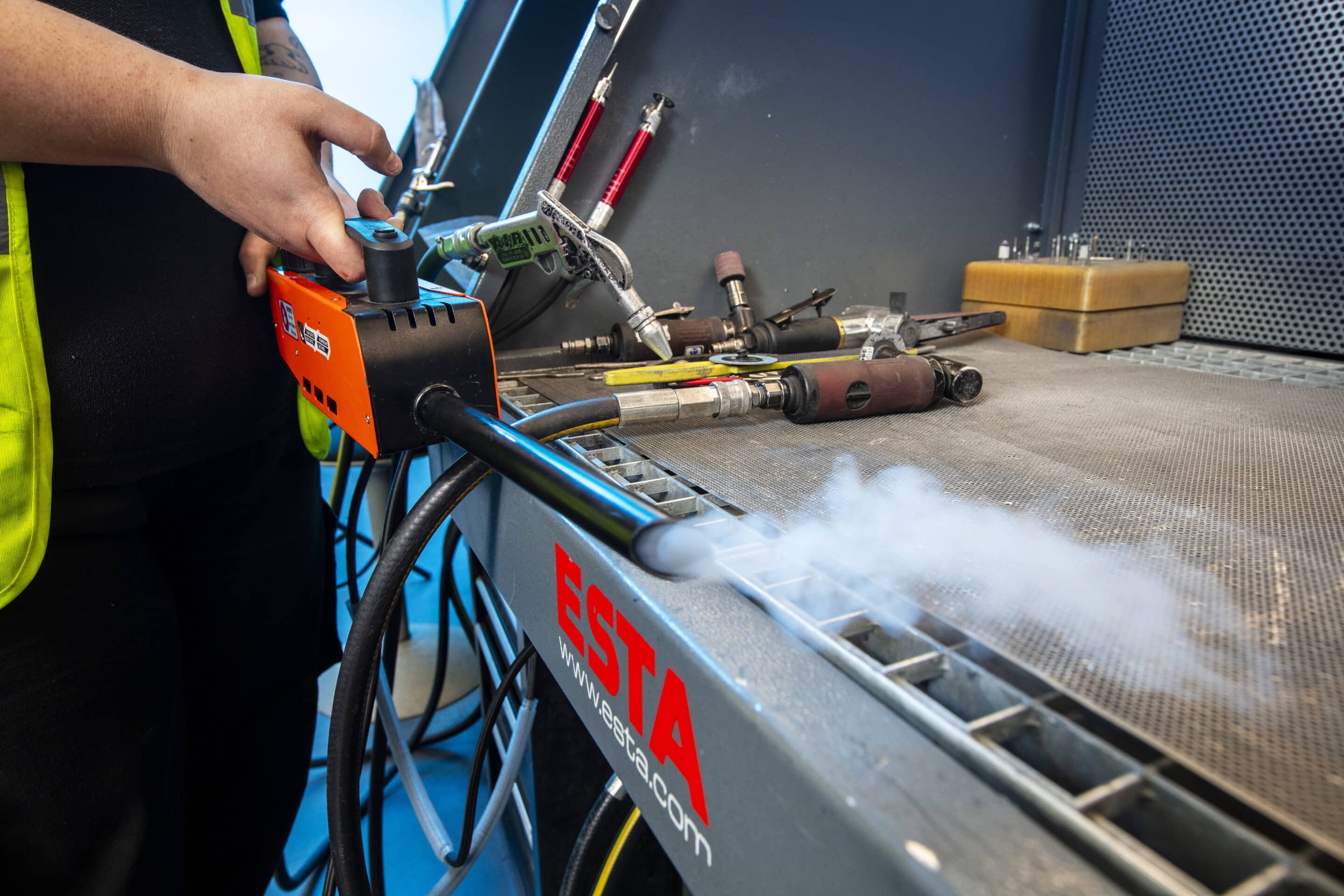 smoke generated and being used for LEV system 